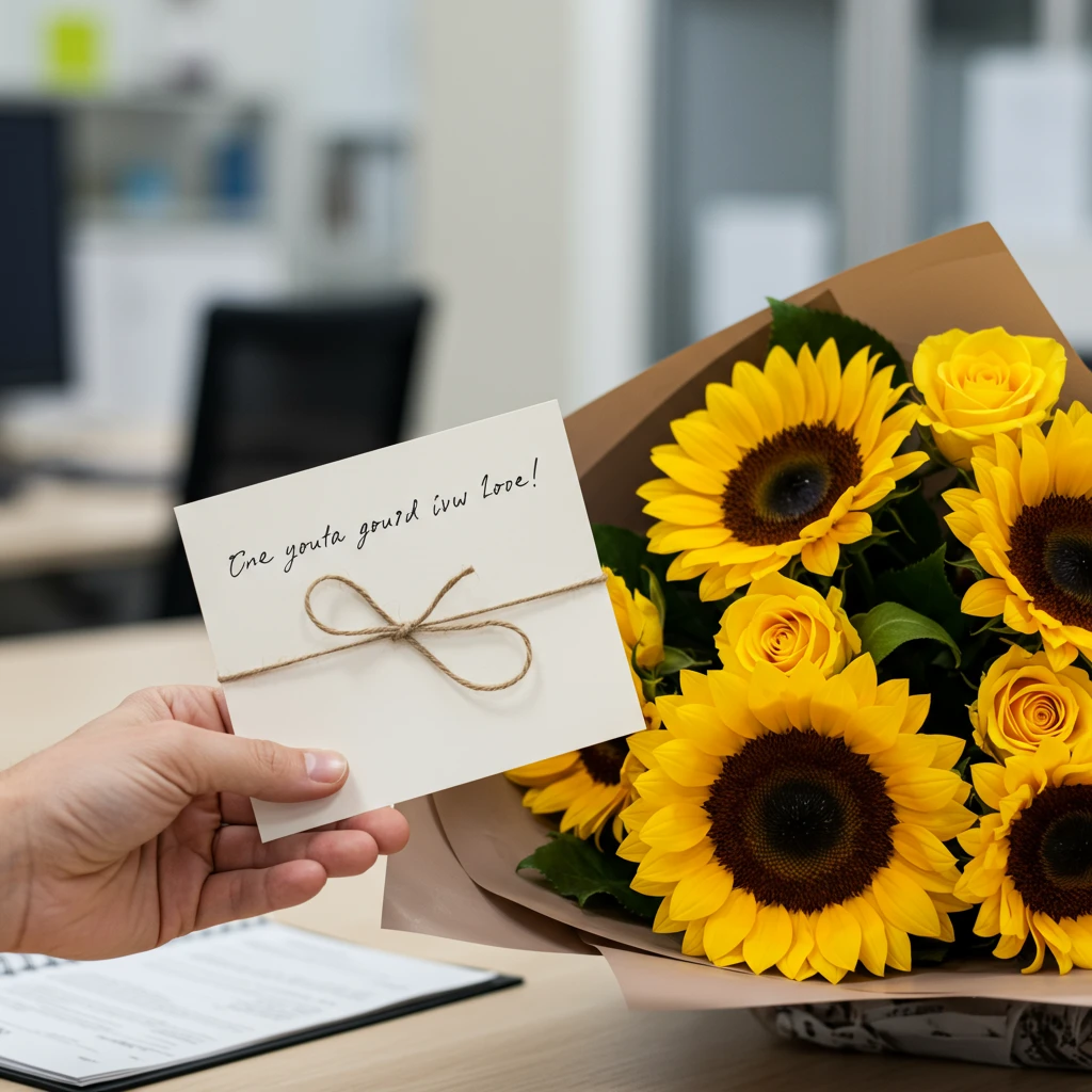 21 de Septiembre entrega sorpresa de flores amarillas imagen