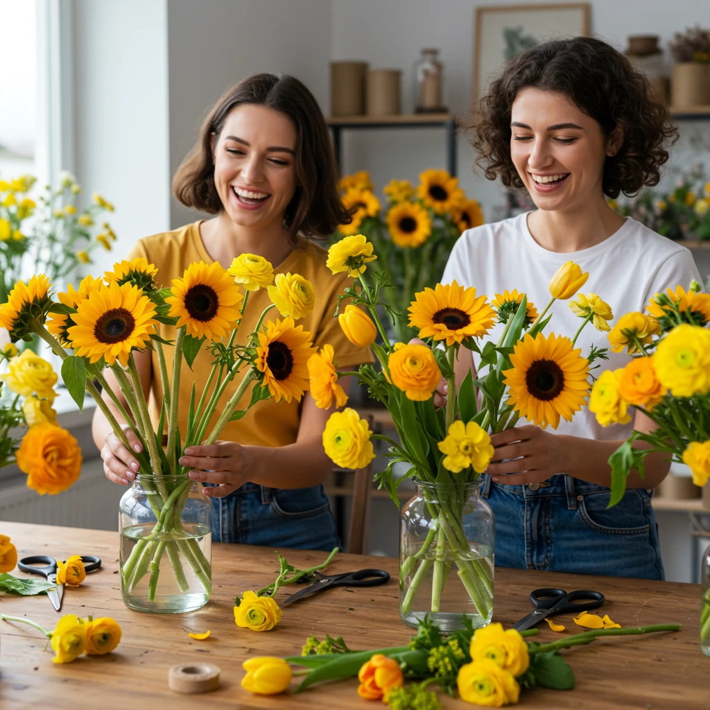 imagen arreglos forales amarillos