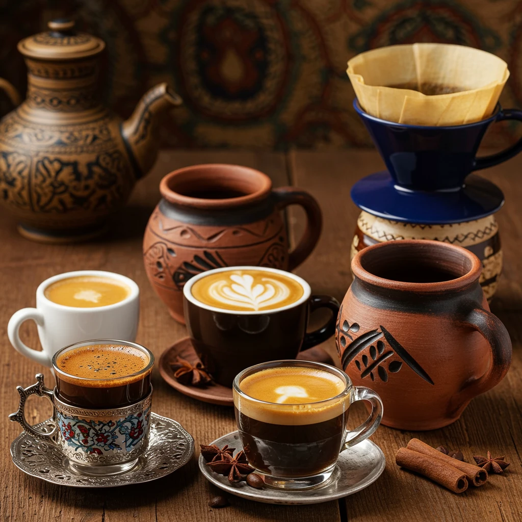 imagen de cafeteras para eldia del cafe internacional